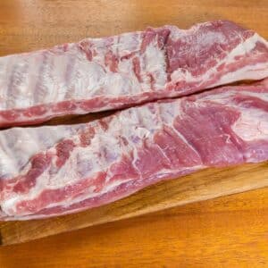MAHOGANY CREEK PORK RIB FZN 3.5kg to 4.5kg pack 4 to 5 racks per pack
